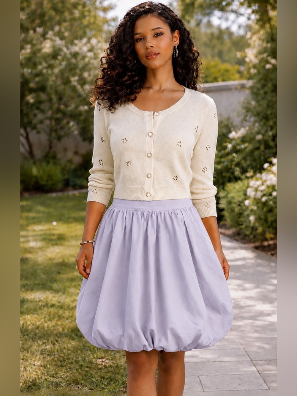 New Aleeza Paris Bubble Skirt Lavender – Size M